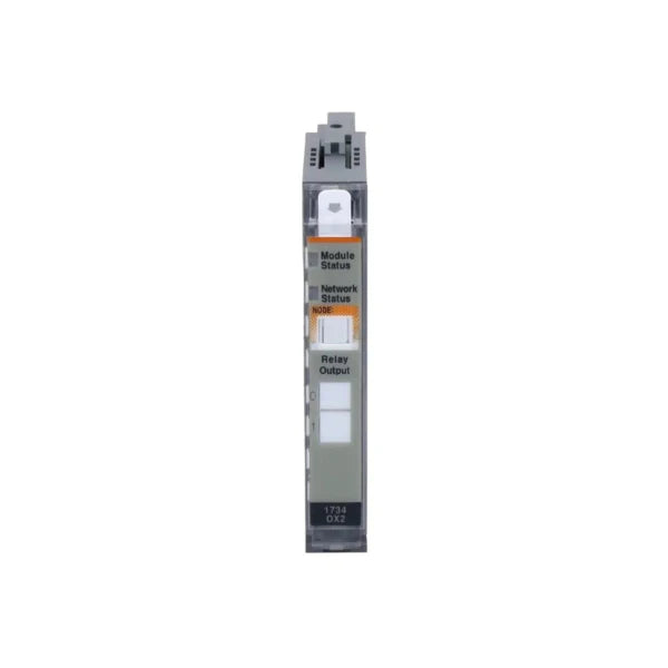 Allen-Bradley 1734-OX2 Point I/O relay output module, 2-channel, for switching AC/DC loads in distributed control systems.