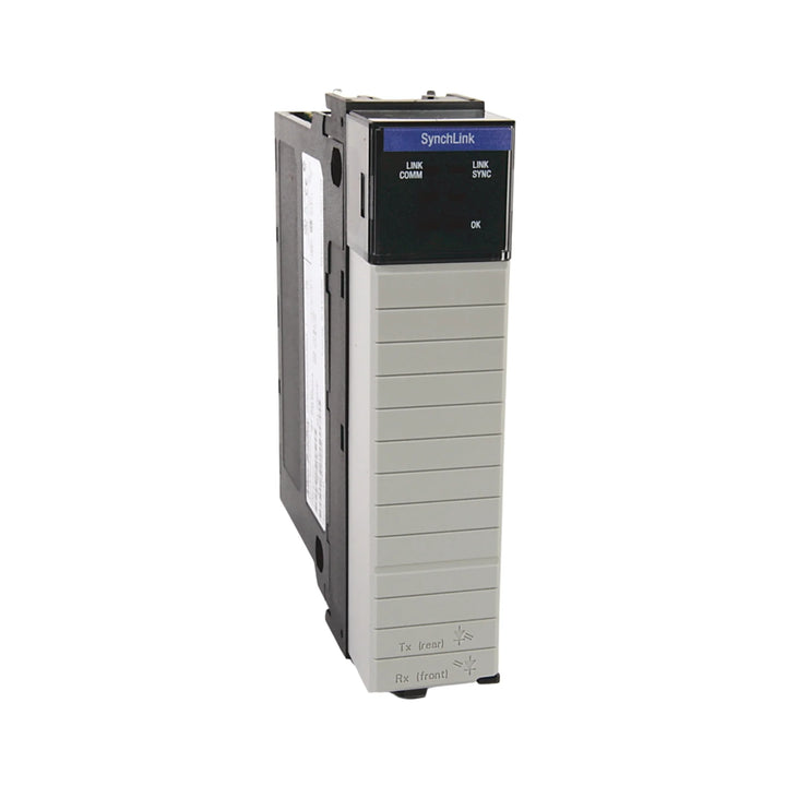 Allen-Bradley 1756-SYNCH SynchLink module, 5 Mbps fiber, remote axis sync, CST clock alignment, RIUP, Class I Div 2.