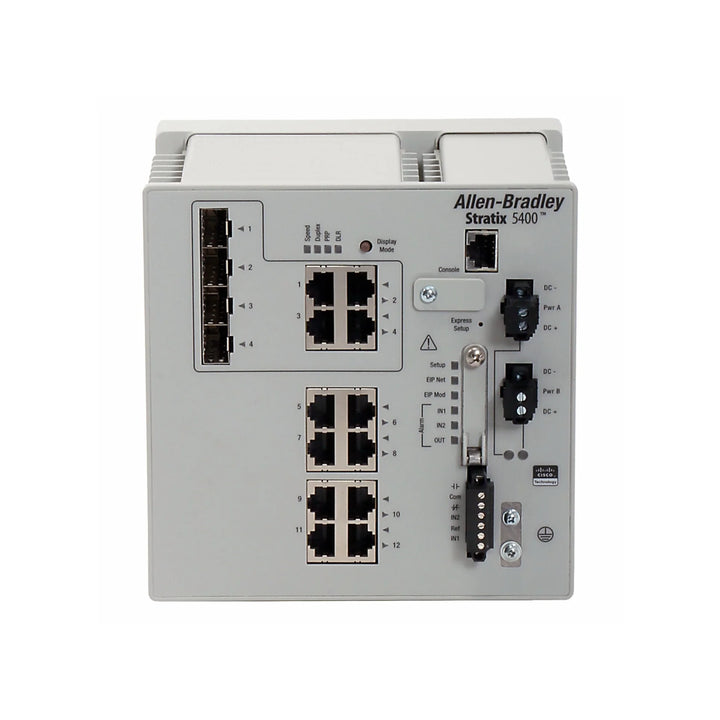 Allen-Bradley 1783-HMS8T4CGN Stratix 5400 switch, 8 Fast Ethernet + 4 combo ports, Layer 2