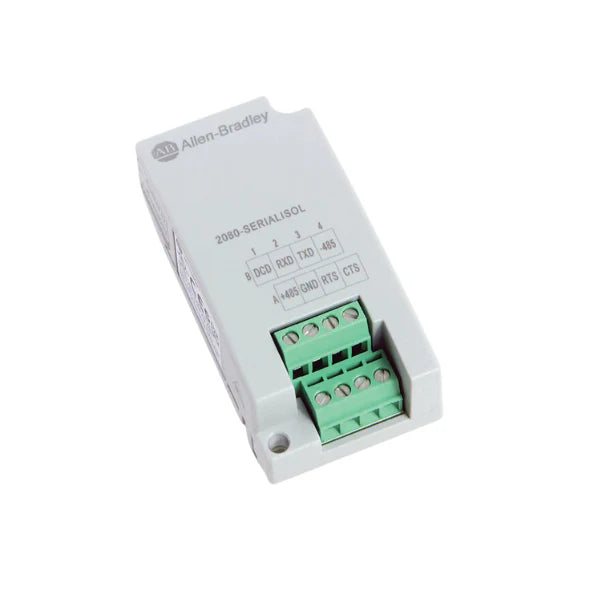 Allen-Bradley 2080-SERIALISOL serial isolator module for Micro800 controllers, RS-232/485 signal isolation