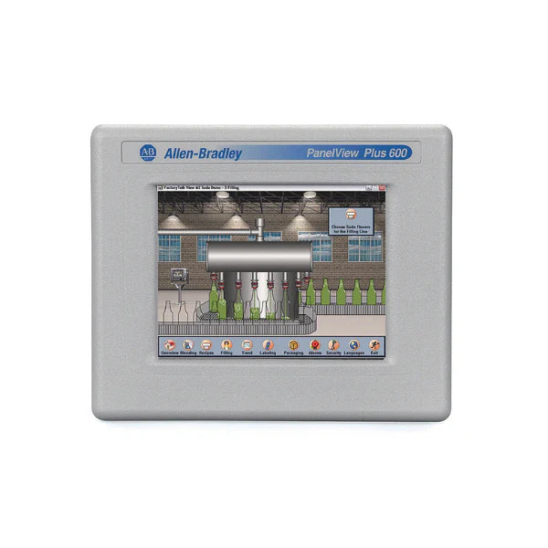 Allen-Bradley 2711PC-T6C20D8 PanelView Plus 6 HMI, 6-inch color touchscreen, Ethernet, for industrial operator interface