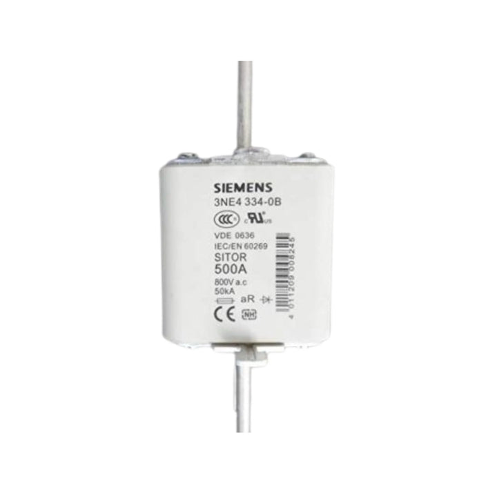 Siemens 3NE4334-0B SITOR fuse link, NH2, 500 A, 800 V AC / 440 V DC, with silver-plated blade contacts