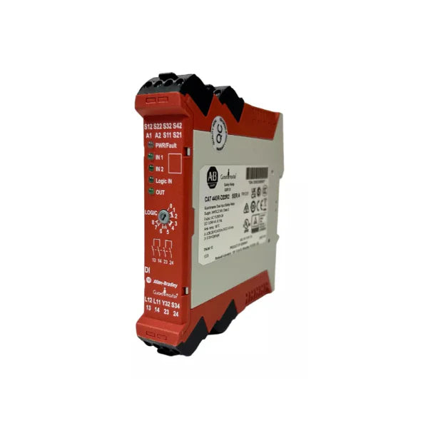 Allen-Bradley 440R-D22R2 relé de segurança com 2 contatos NA, ideal para aplicações industriais seguras e confiáveis.