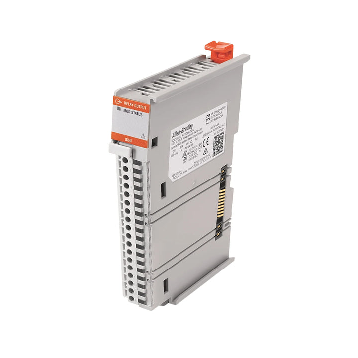Allen-Bradley 5069-OX4I 4-channel relay output module with NO/NC isolated contacts for CompactLogix. AC/DC load switching.