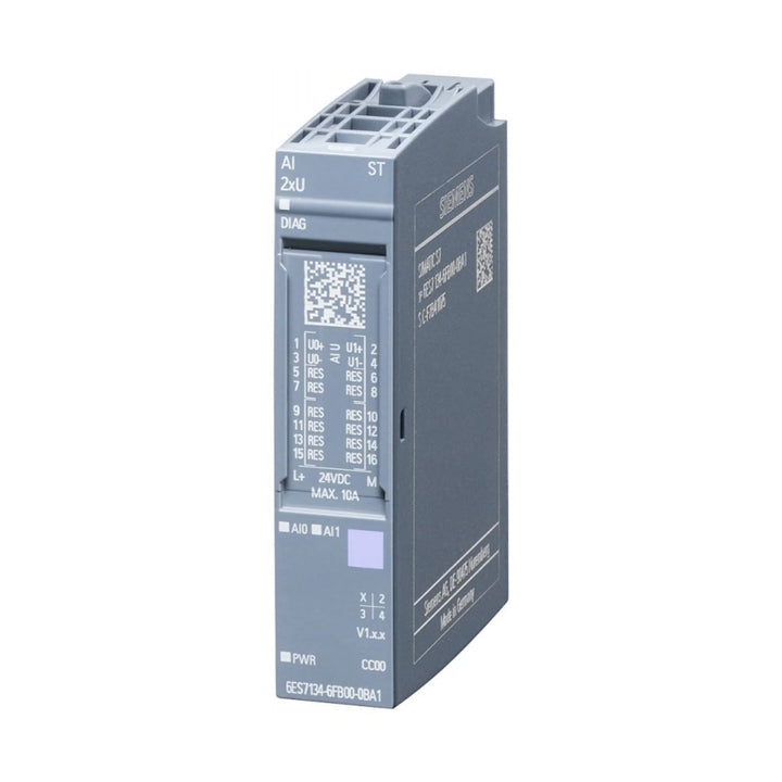 Siemens 6ES7134-6FB00-0BA1 SIMATIC ET 200SP analog input module for industrial automation.