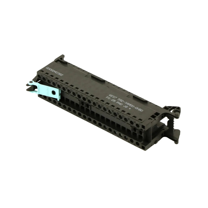 Siemens 6ES7592-1AM00-0XB0 DIN rail mounting rail for secure installation of S7-1500 PLC modules in industrial automation.