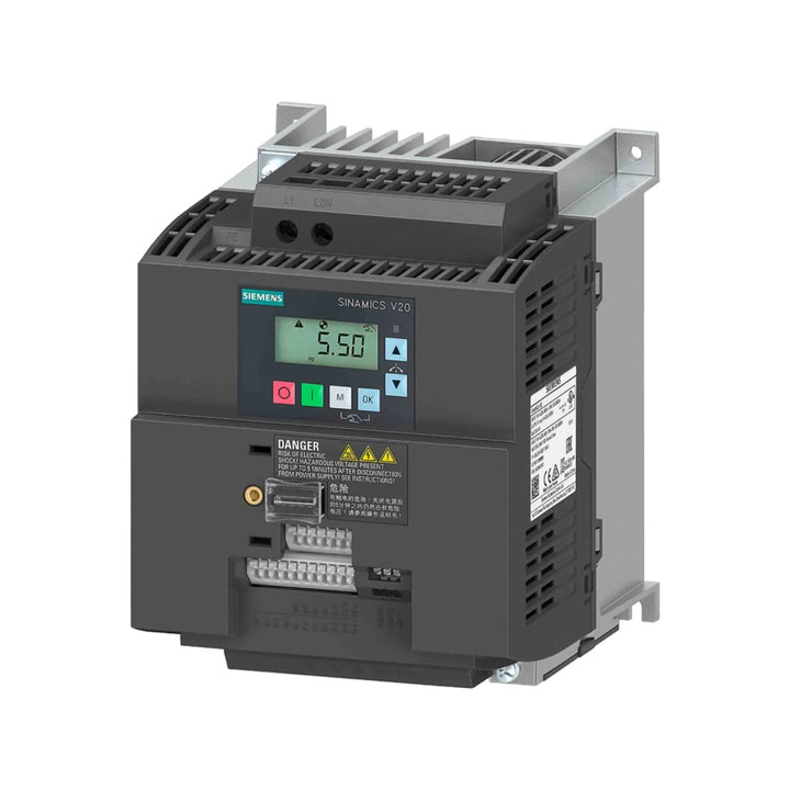Siemens 6SL3210-5BB22-2UV1 SINAMICS G120C compact inverter, 2.2 kW, 220 V, for small to medium industrial automation.