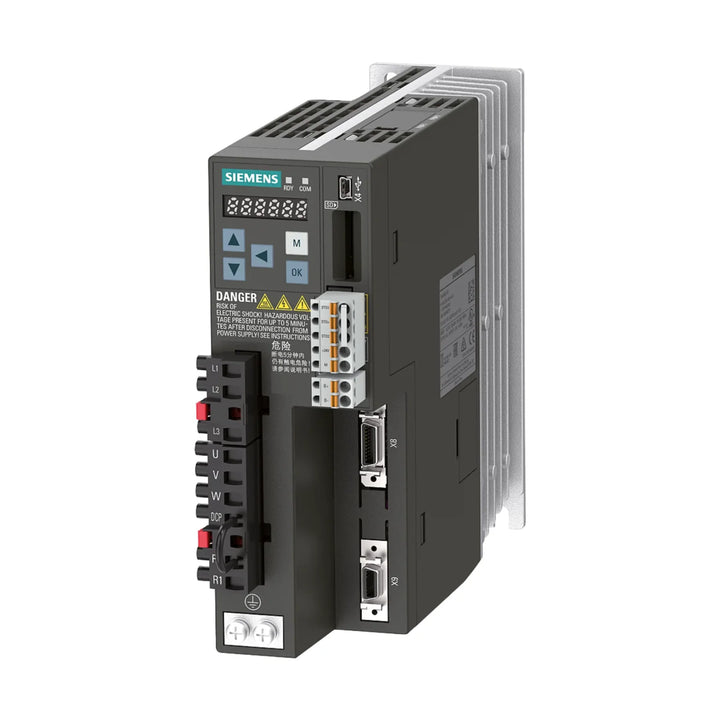 Siemens 6SL3210-5FE10-4UF0 frequency inverter for 0.75 kW motor control in HVAC, pumps, and infrastructure use.