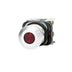 30mm red illuminated push-pull button with mushroom head, 120V AC, NEMA 4/13 rated.