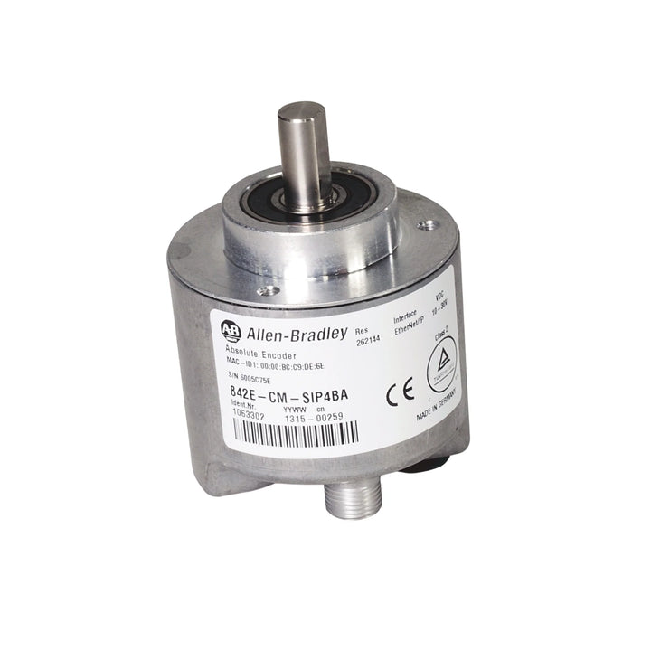 842E-CM-SIP4BA, encoder absoluto EtherNet/IP Allen-Bradley, ideal para controle preciso de posição em automação industrial.