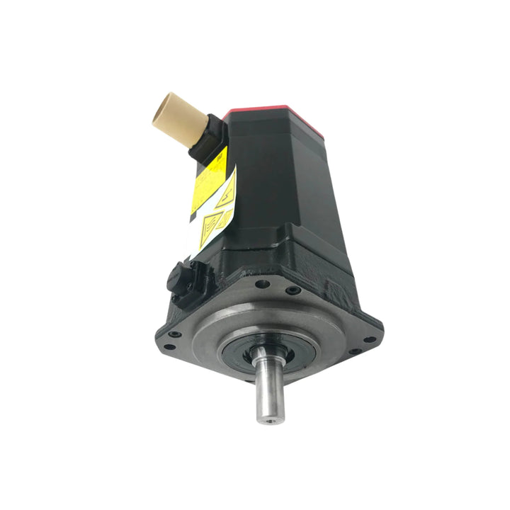 FANUC A06B-0227-B400 α12/3000 servo motor with brake and tapered shaft for secure CNC control.