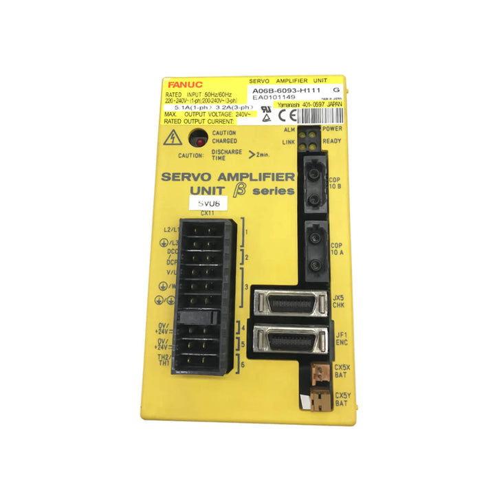 FANUC A06B-6093-H111 SPM-11 spindle amplifier module for α series CNC spindle motor control.