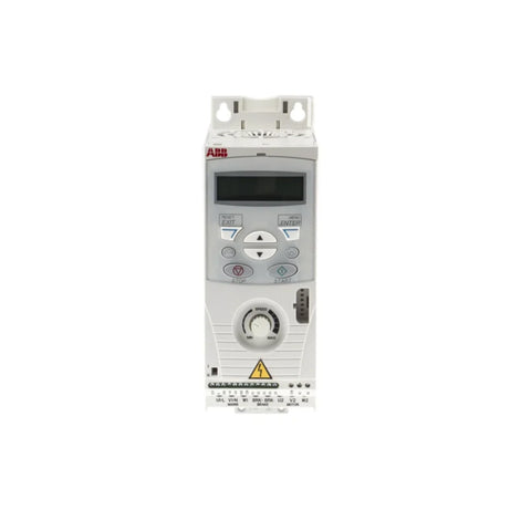 ABB ACS150-03E-07A3-4 4 HP variable frequency drive, IP20, 480 V, with keypad, EMC filter, for compact motor control applications.
