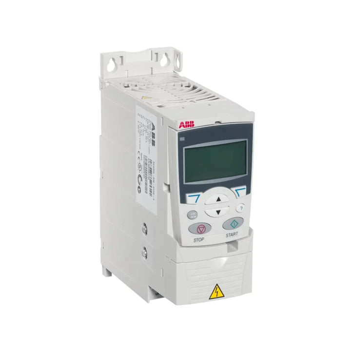 ABB ACS355-03E-03A3-4 1.5 kW VFD, IP20, 3-phase input, compact drive for conveyors, pumps, and industrial automation applications.