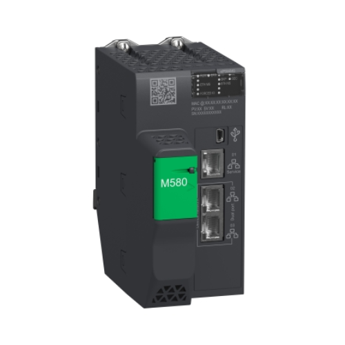 Schneider Electric BMEP584040 Modicon M580 CPU with 4 MB memory, dual Ethernet ports, and real-time processing for industrial automation.