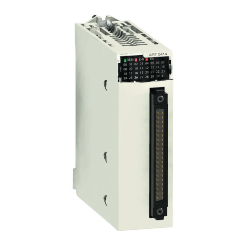 Schneider Electric BMXART0414 analog input module with 4 isolated channels for low-level signal measurement on Modicon X80 systems.