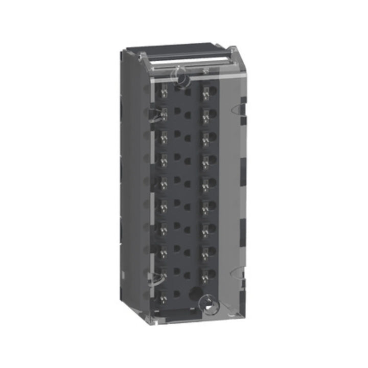 Schneider Electric BMXFTB2020 terminal block, 20-channel screw clamp connector for Modicon X80 I/O modules. DIN rail mount for automation systems.
