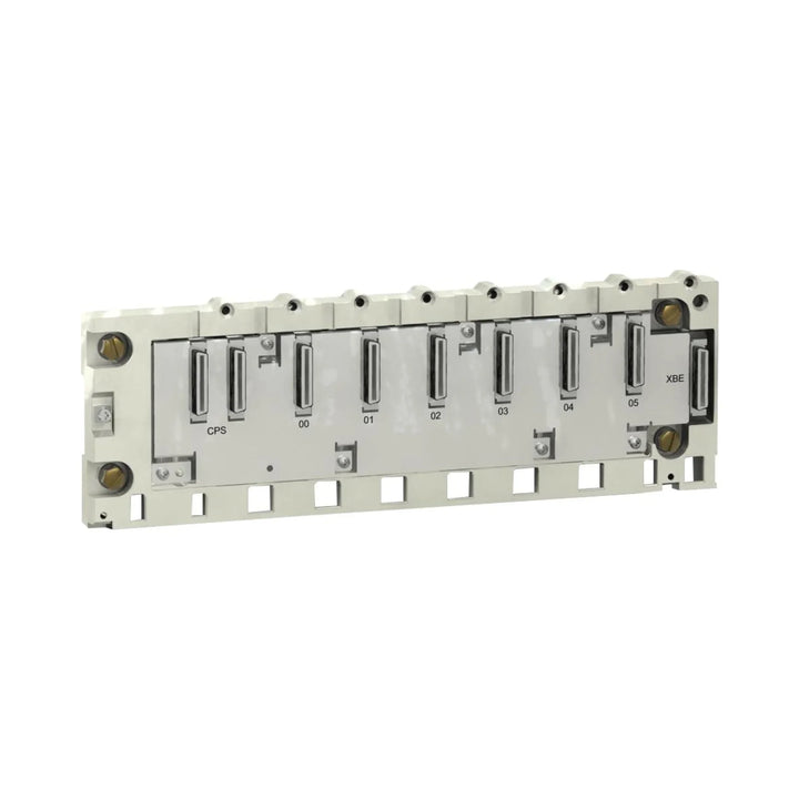 Schneider Electric BMXXBP0600 Modicon X80 backplane, 6 slots, DIN rail mounted, for M340 and M580 I/O and communication modules.