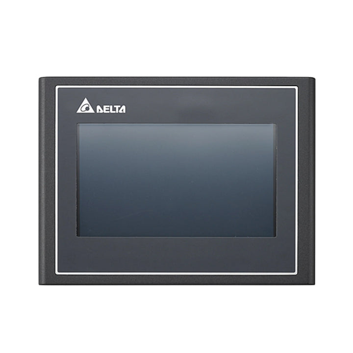Delta DOP-103WQ 4.3" HMI with 480x272 TFT screen, Ethernet, USB, and serial ports for industrial automation control systems.