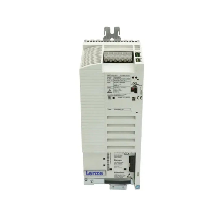 Lenze E82EV402-4C frequency inverter, 4 kW, 400–500 V AC input, compact design for precise industrial motor control.