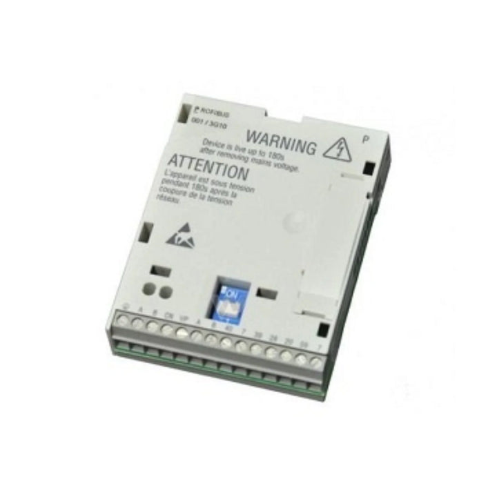 Lenze E82ZAFPC001 PROFIBUS module with 9-pin Sub-D connector for industrial networks. DIN rail mounting and compact design.