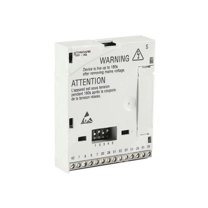Lenze E82ZAFSC001 safety module, STO function for 8200 drives, SIL 2 and PL d certified for industrial automation systems.