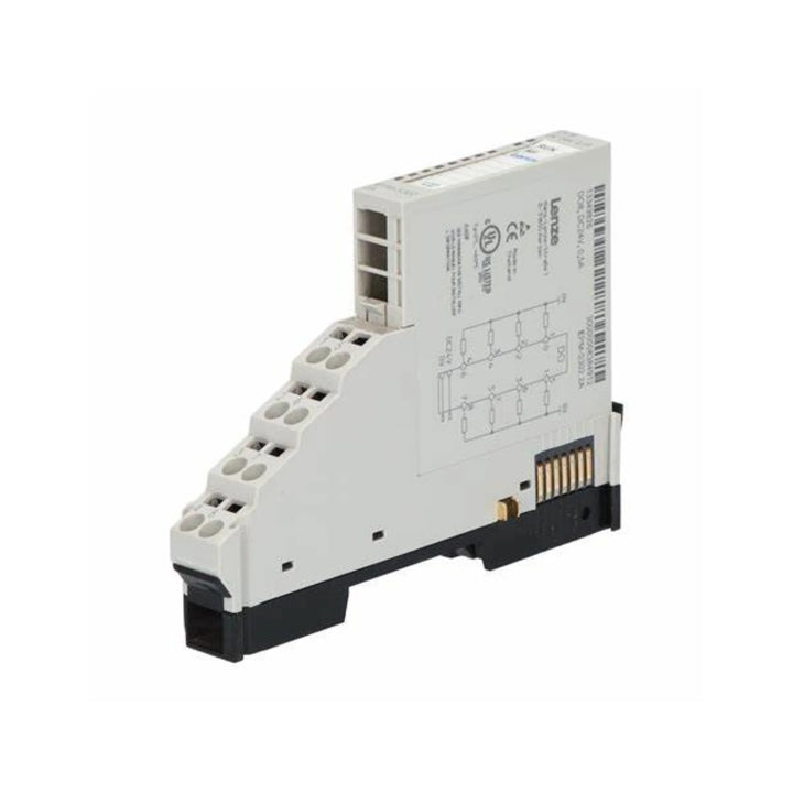 Lenze EPM-S302 digital output module, 8 channels, 24 V DC, 0.5 A per output, PNP wiring, compact design for industrial automation systems.