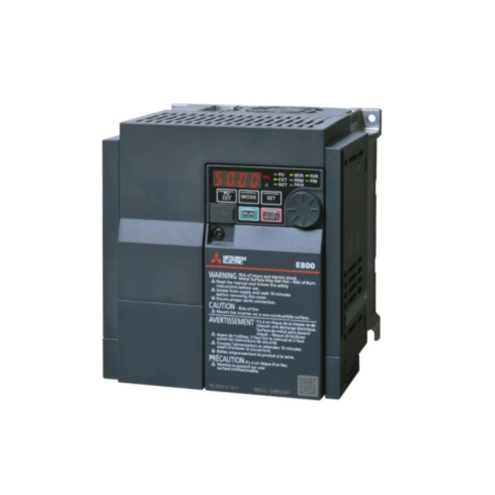 Mitsubishi FR-E840-0095-4-60 VFD, 7.5kW, 460V 3-phase, Ethernet/IP &amp; Modbus TCP, FR-E800 Series inverter.
