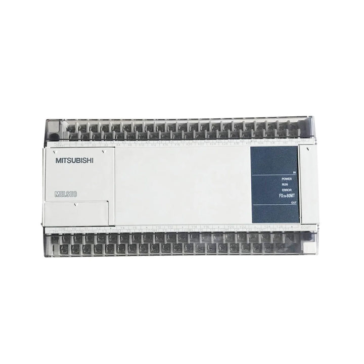 Mitsubishi FX1N-60MT-001 PLC, 60 I/O, 24V DC, with transistor outputs, compact FX1N Series controller.