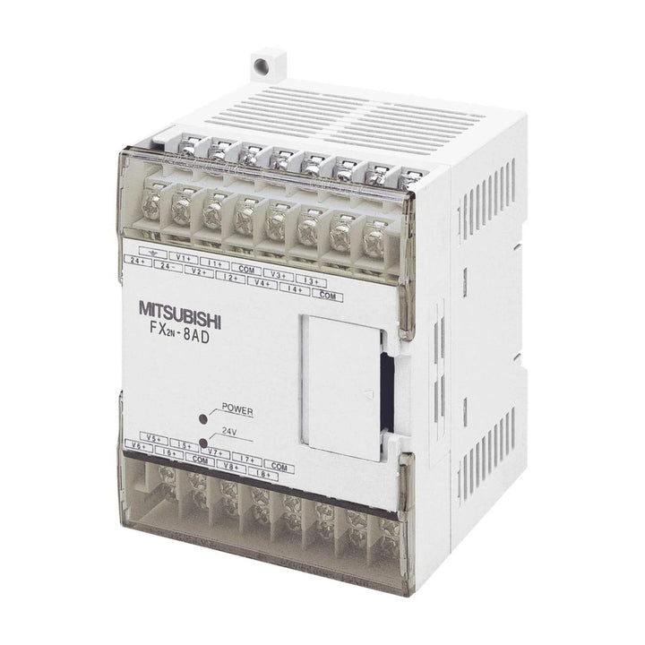 Mitsubishi FX2N-8AD analog input module, 8-channel, 12-bit, voltage and current input, for FX2N PLC