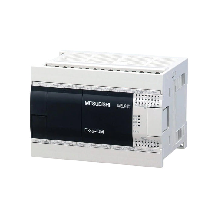Mitsubishi FX3G-40MR-ES PLC, 24 digital inputs, 16 relay outputs, 100–240V AC, expandable, FX3G Series.
