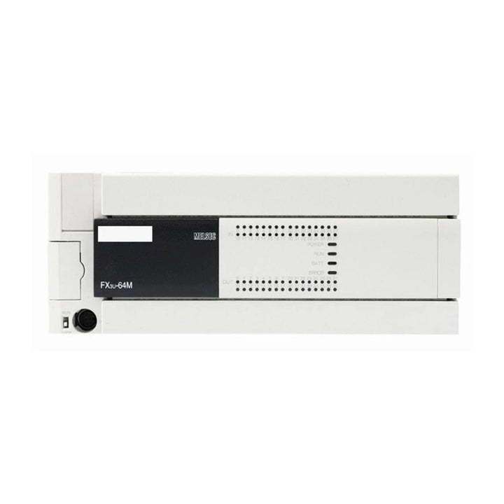 Mitsubishi FX3U-64MR/ES PLC, 64 I/O, 100–240V AC, relay output, FX3U Series compact controller for automation systems.
