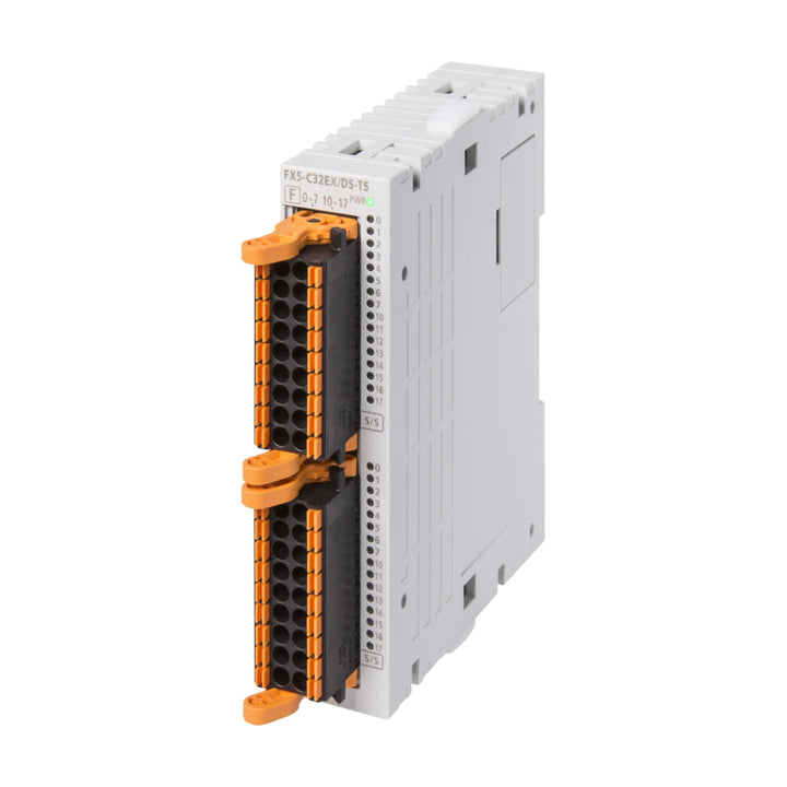 Mitsubishi FX5-C32EX/D input module, 32-point, 24V DC sink/source, for FX5 series PLC, DIN rail mount