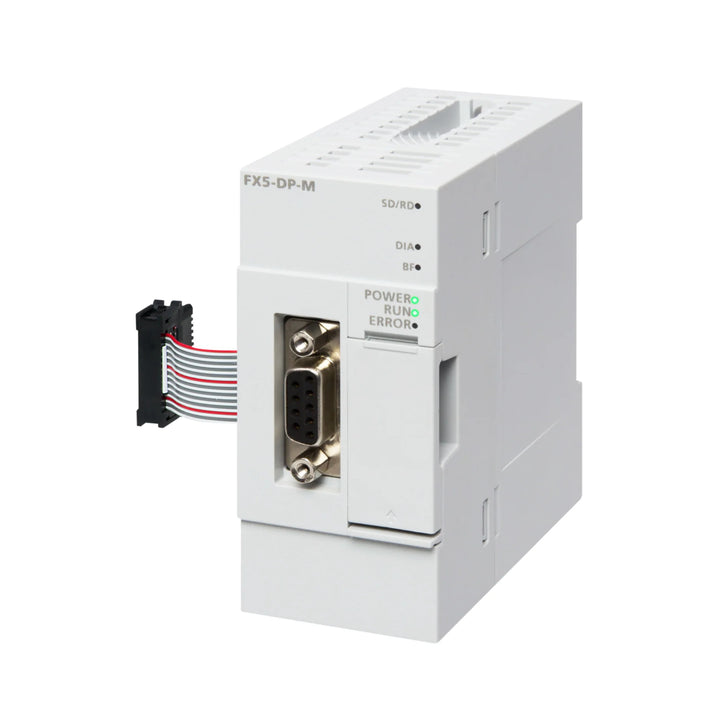 Mitsubishi FX5-DP-M PROFIBUS-DP master module for FX5U/FX5UC PLCs in industrial communication networks.
