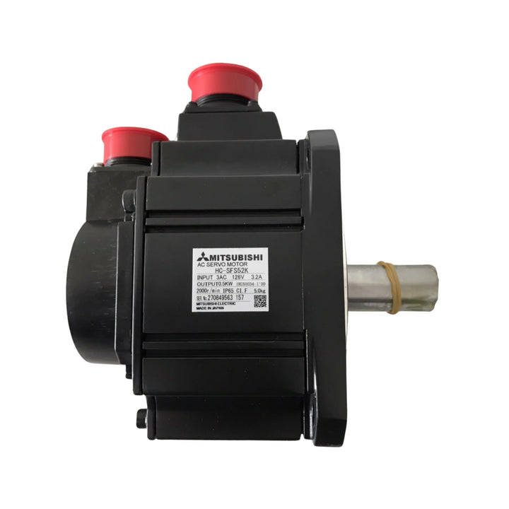 Mitsubishi HC-SFS52K servo motor, 500 W, 200 V, 3000 rpm, keyed shaft, HC-SFS series