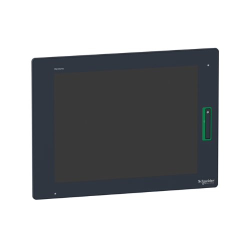 Schneider Electric HMIDT732 HMI with 15" touchscreen, XGA resolution, Ethernet, USB, and serial ports for industrial automation.