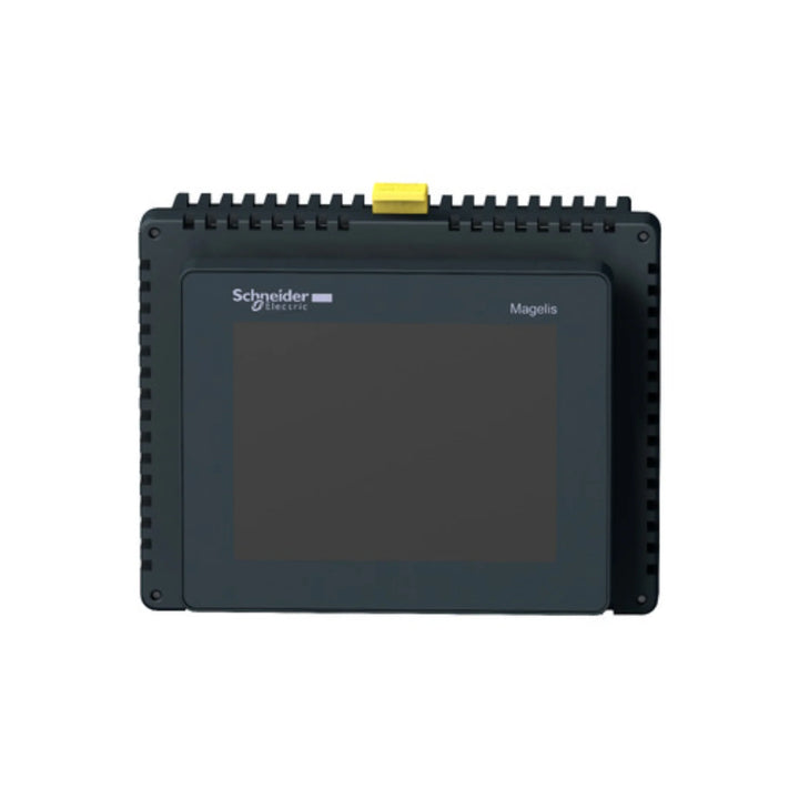 Schneider HMISTU655 5.7" HMI touchscreen with Ethernet, USB, and serial ports. Compact operator interface for industrial control.