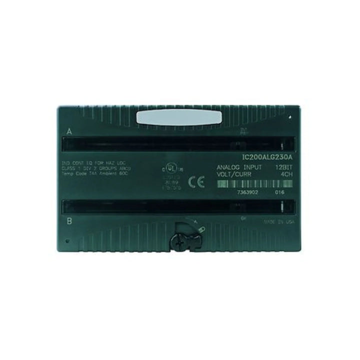 GE IC200ALG230 VersaMax analog input module, 4-channel, ±10V, 12-bit resolution, voltage input