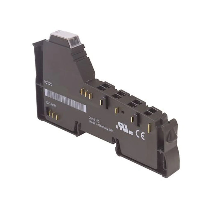 GE IC220MDD843 I/O module, 8 DC inputs, 6 relay outputs, 24VDC, for VersaMax Micro PLCs, DIN rail mount