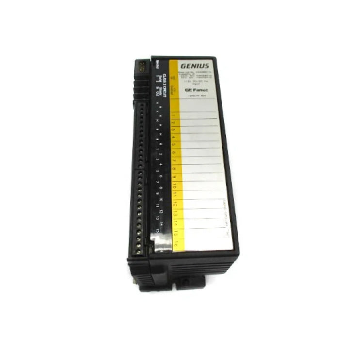 GE IC660BBD110 32-point 24VDC sink input block for Genius I/O systems, field configurable, heavy-duty industrial I/O module.