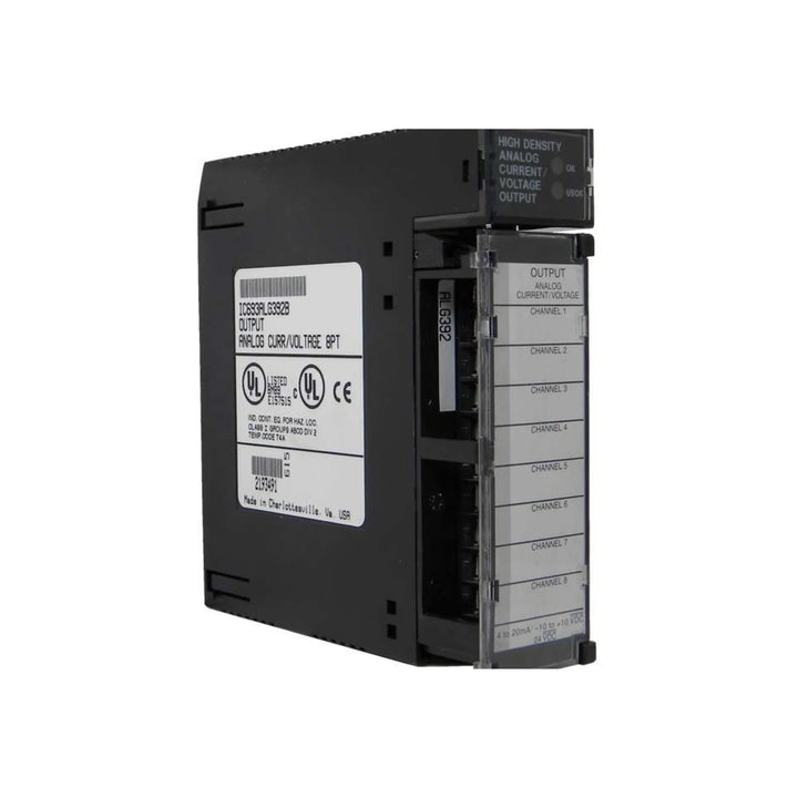 GE IC693ALG392 analog input module, 4 channels, ±10VDC input, 12-bit resolution, isolated channels for Series 90-30 PLCs.