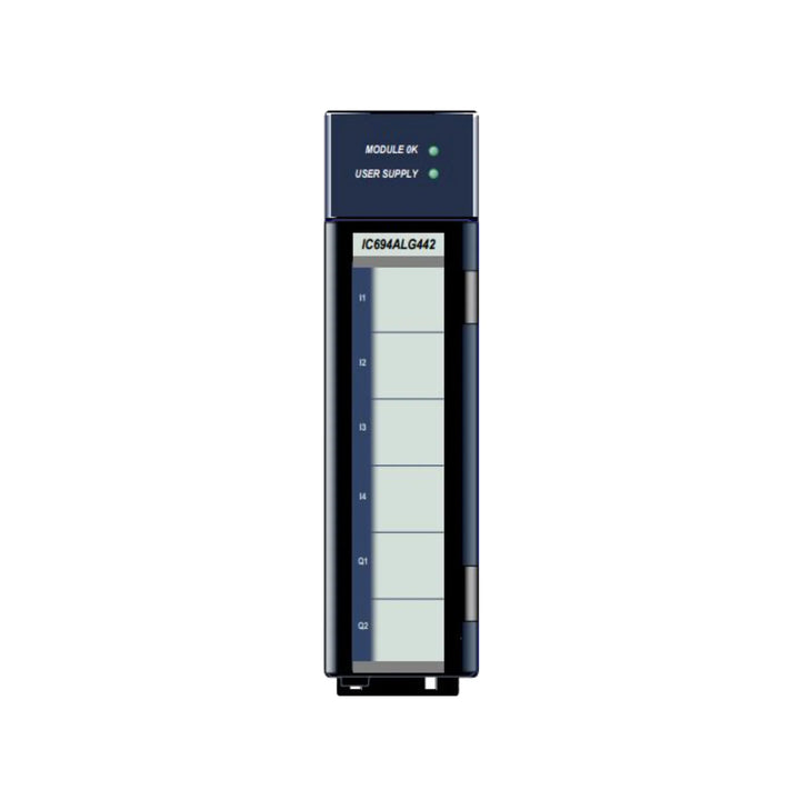 GE IC694ALG442 4-channel analog voltage output module for RX3i, 0–10V or ±10V, high-resolution output.