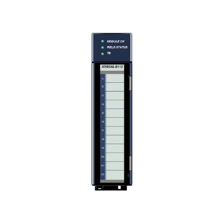 GE IC695ALG112 16-channel analog input module for RX3i, supports voltage/current signals, high-resolution and group-isolated.