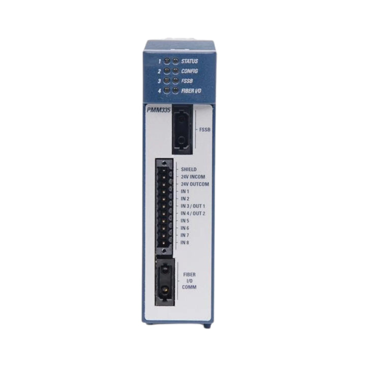 GE IC695PMM335 4-axis motion control module for RX3i, real-time synchronized servo/stepper control with PID tuning.