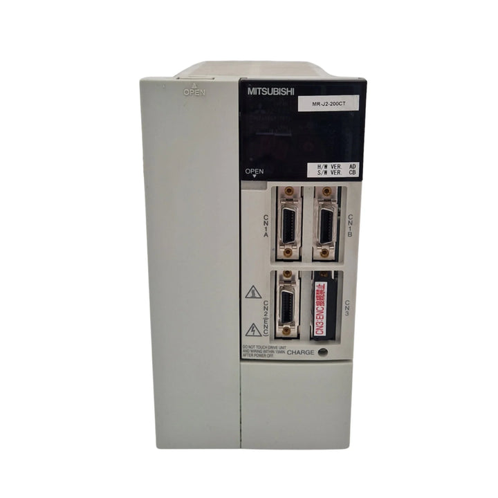 Mitsubishi MR-J2-200CT servo amplifier, 2.0kW, 3-phase 200V, built-in positioning control, MR-J2 Series.