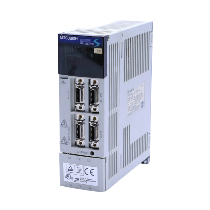 Mitsubishi MR-J2S-20B servo amplifier, 200W, 200–230V, SSCNET compatible, digital control for MR-J2S motion systems.