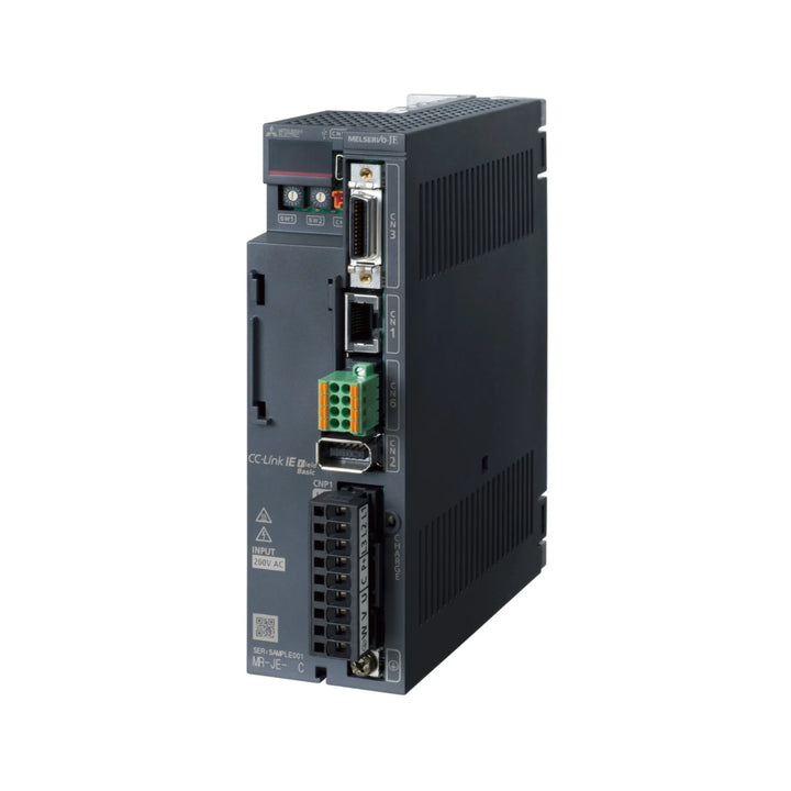 Mitsubishi MR-JE-20C 0.2 kW servo amplifier with SSCNET III/H interface for high-speed motion control.