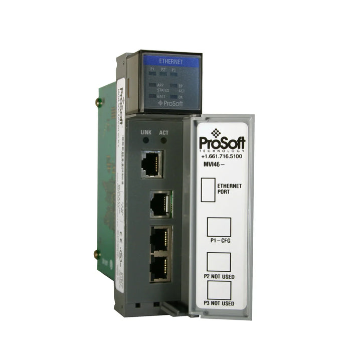 MVI46-DFNT, módulo de comunicação Ethernet/IP para SLC 500, ideal para integrar dispositivos industriais com alto desempenho.