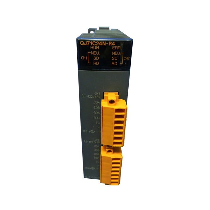 Mitsubishi QJ71C24N-R4 serial communication module, RS-232/422/485, 2-channel interface for Q Series PLCs
