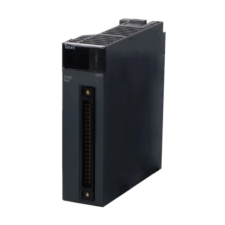 Mitsubishi QX41 digital input module, 32 points, 24V DC sink/source, for Q Series PLCs, with fast response and LED indicators.